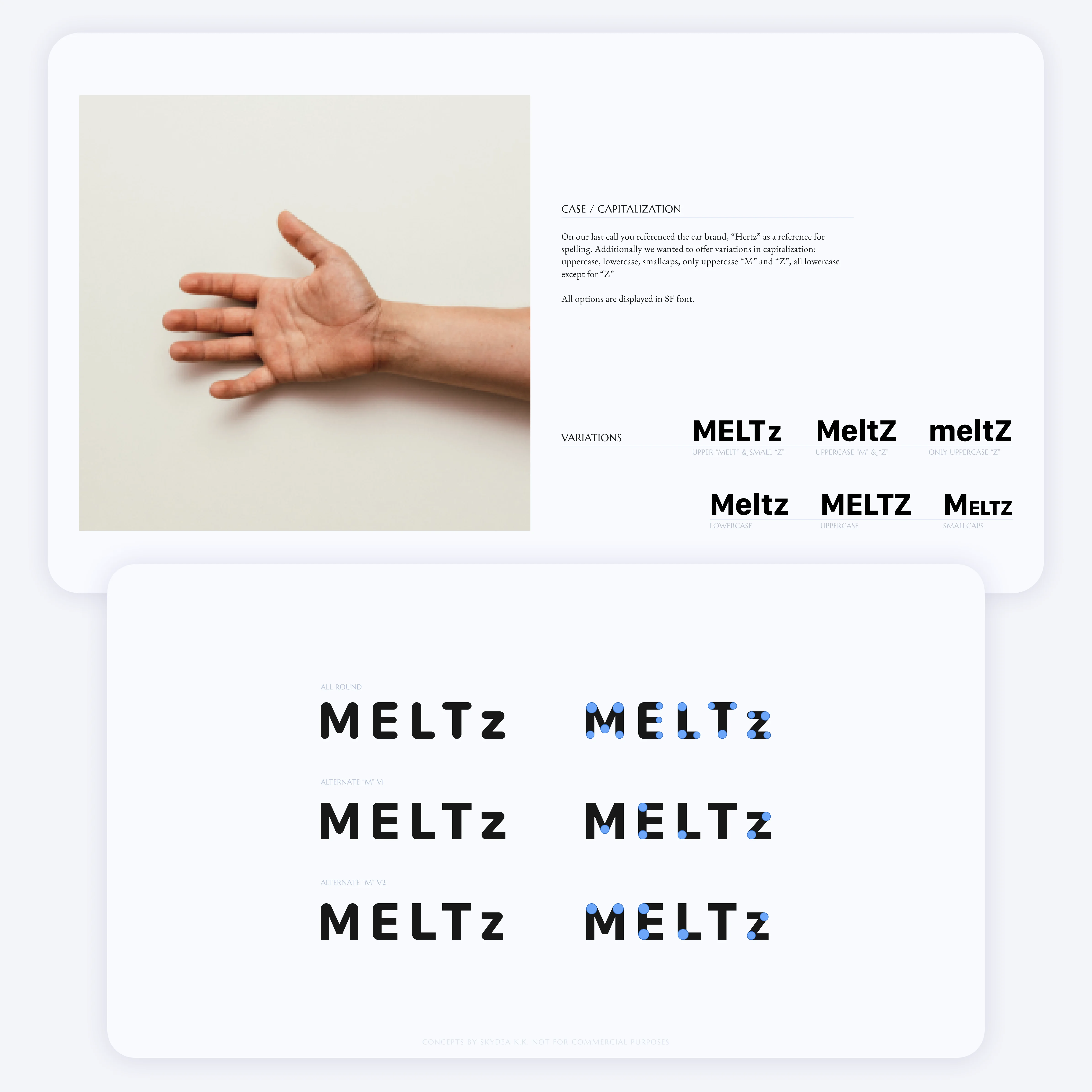 MELTz logo explorations